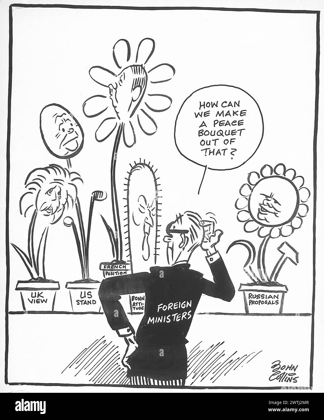 Cartoon - Maiblumen. John Collins (1917-2007) Stockfoto