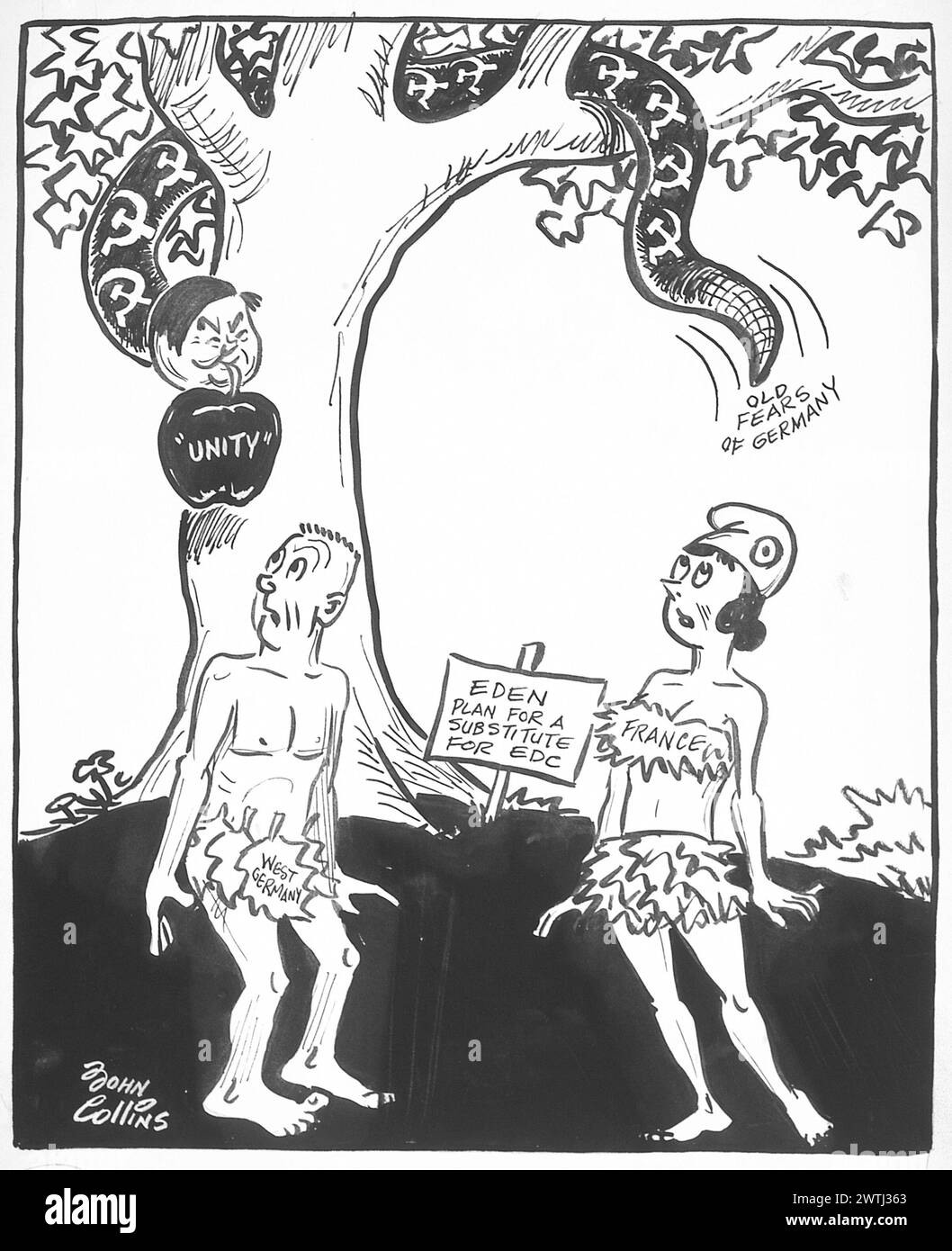 Cartoon - Garten Eden. John Collins (1917-2007) Stockfoto