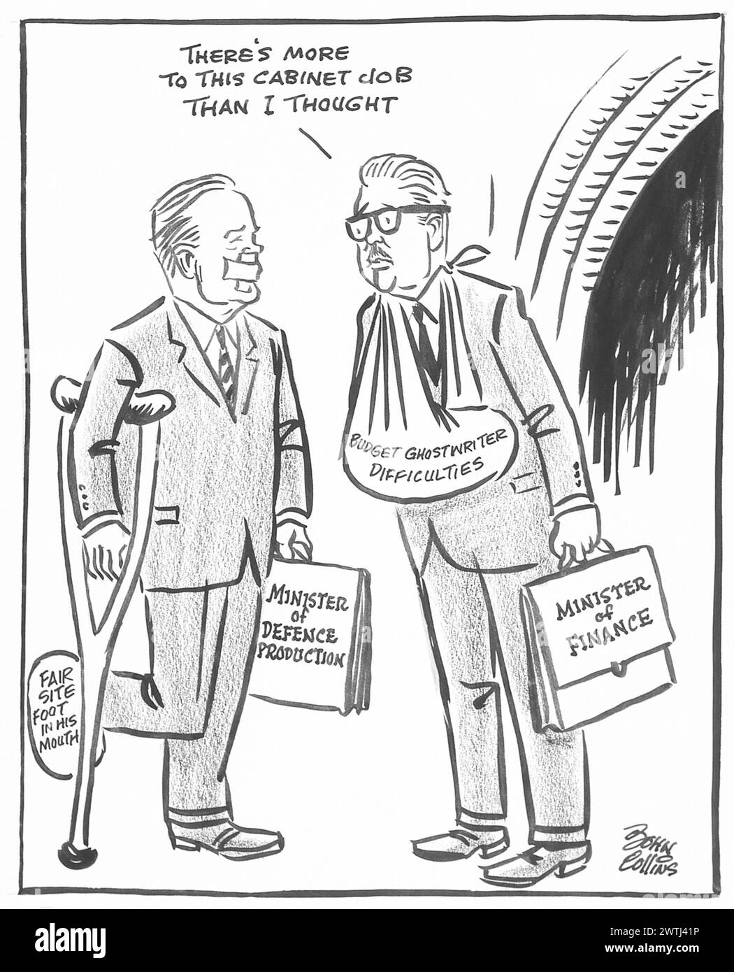 Cartoon – Training für den Job. John Collins (1917-2007) Stockfoto