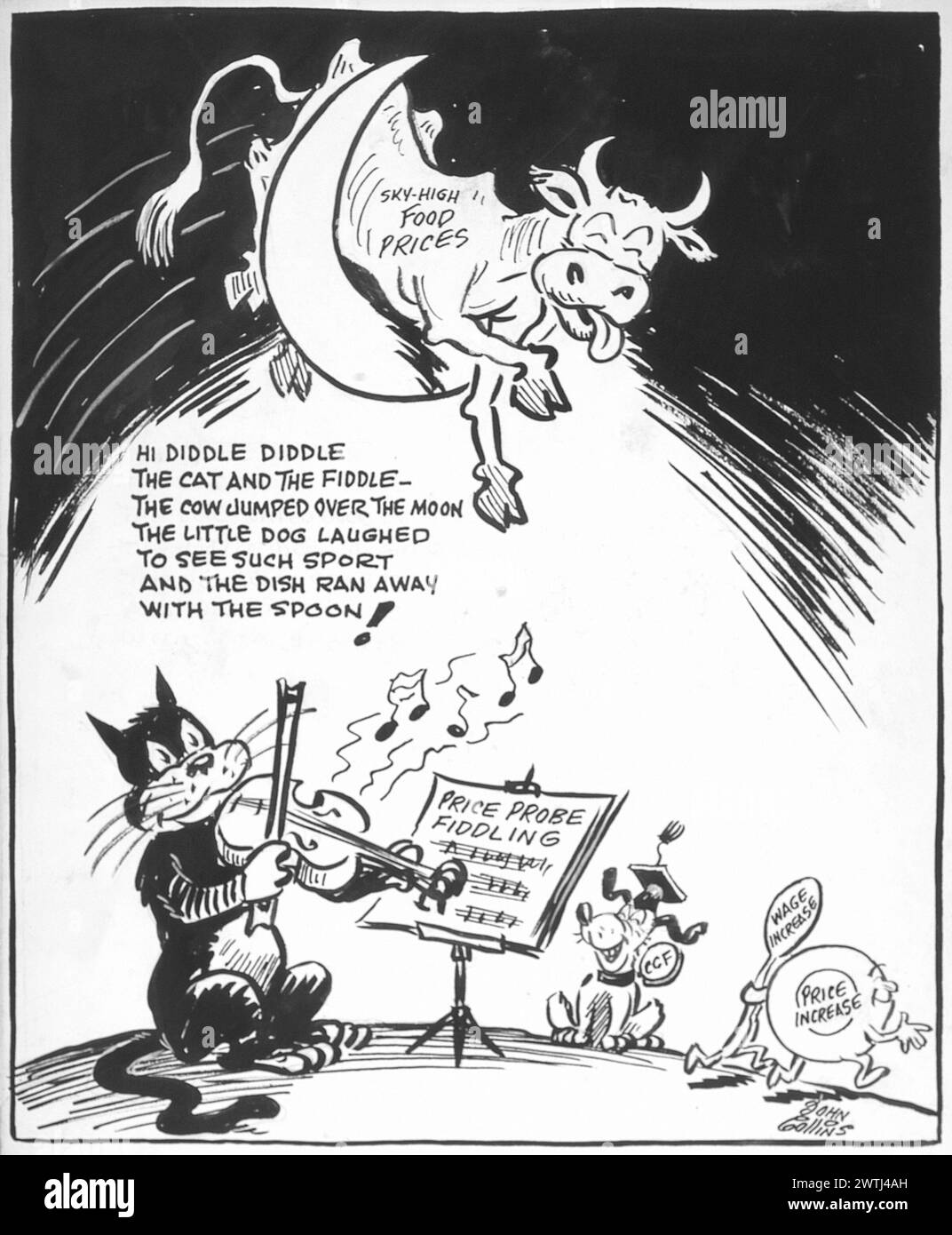 Cartoon - Ottawa Kinderreim. John Collins (1917-2007) Stockfoto