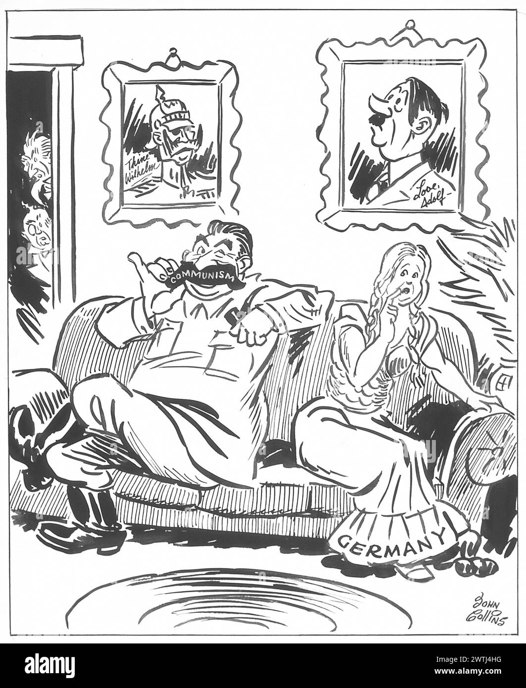 Cartoon - Sie hatte immer eine Schwäche für einen Schnurrbart. John Collins (1917-2007) Stockfoto