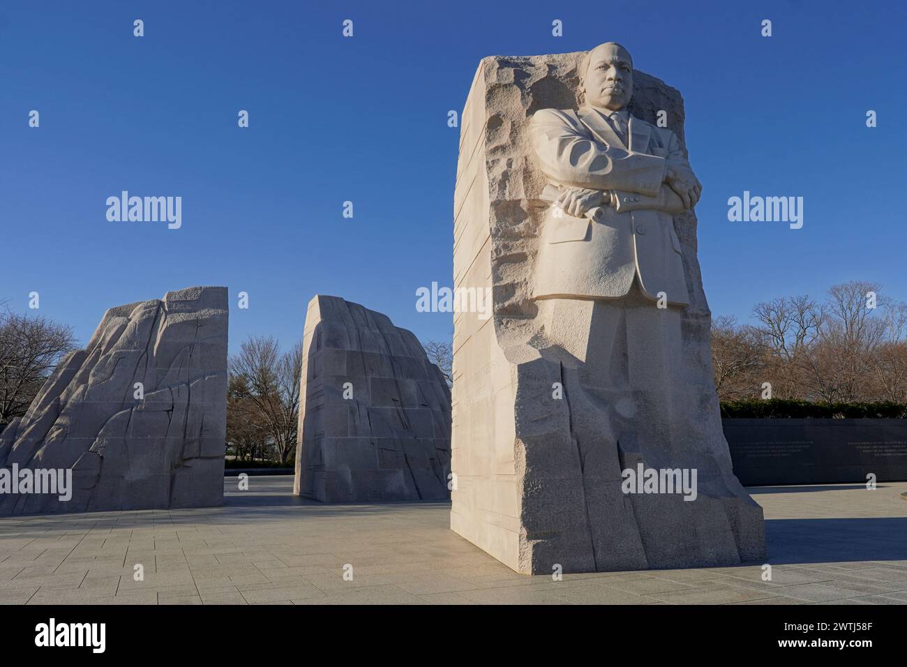 Washington DC, USA - 29. Februar 2024 - Martin Luther King Jr Memorial Statue Stockfoto