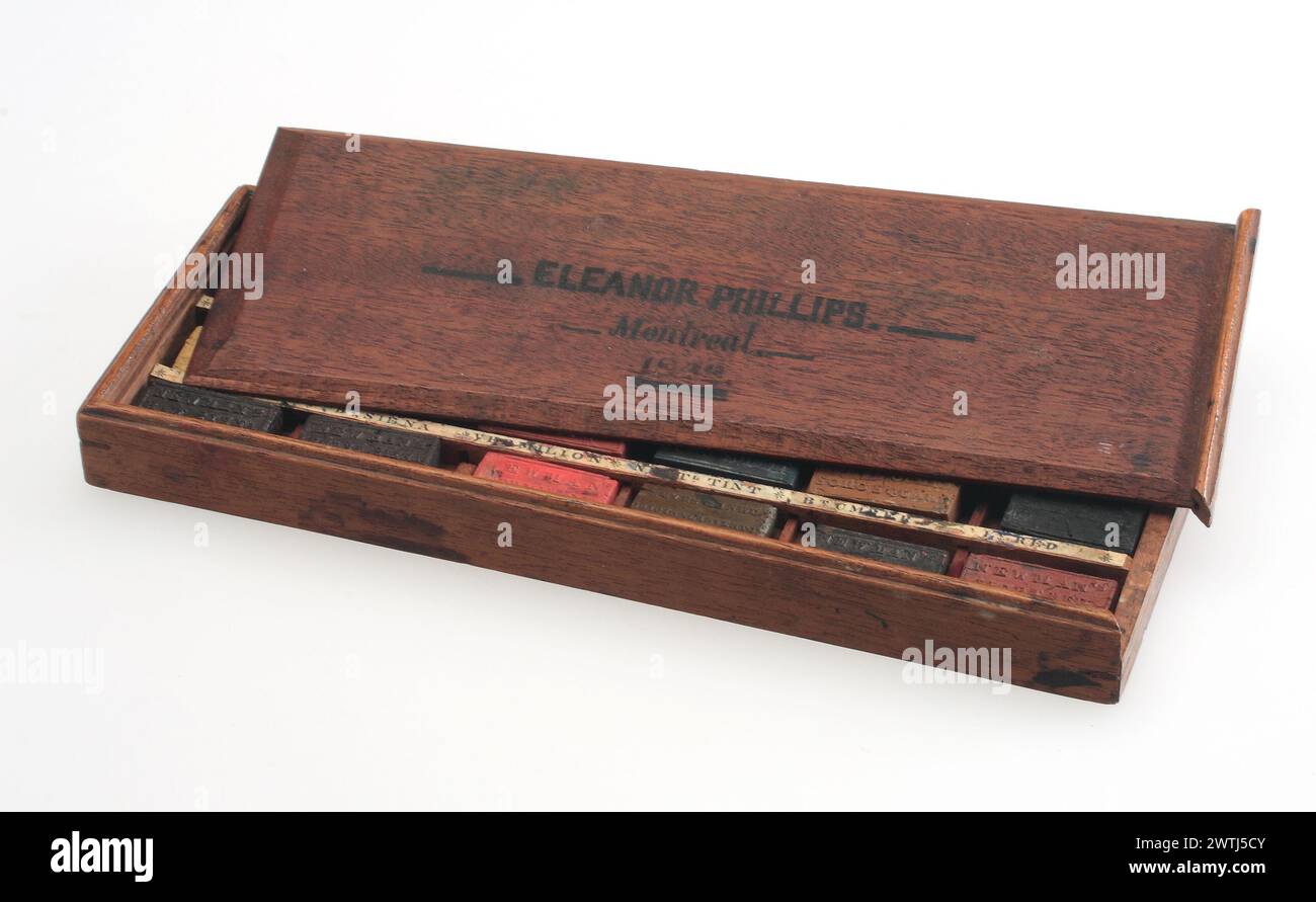 Paintbox - Eleanor Phillip James Newman , Reeves & Sons, 1830-1890 (gegründet 1766) , Reeves & Inwood (gegründet 1796) James Newman , Reeves & Sons, 1830-1890 (gegründet 1766) , Reeves & Inwood (gegründet 1796) Stockfoto