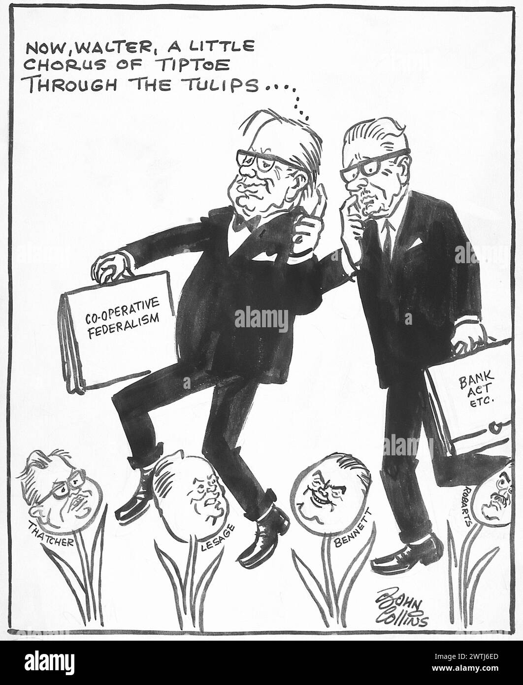Cartoon - Tulpenzeit in Ottawa. John Collins (1917-2007) Stockfoto