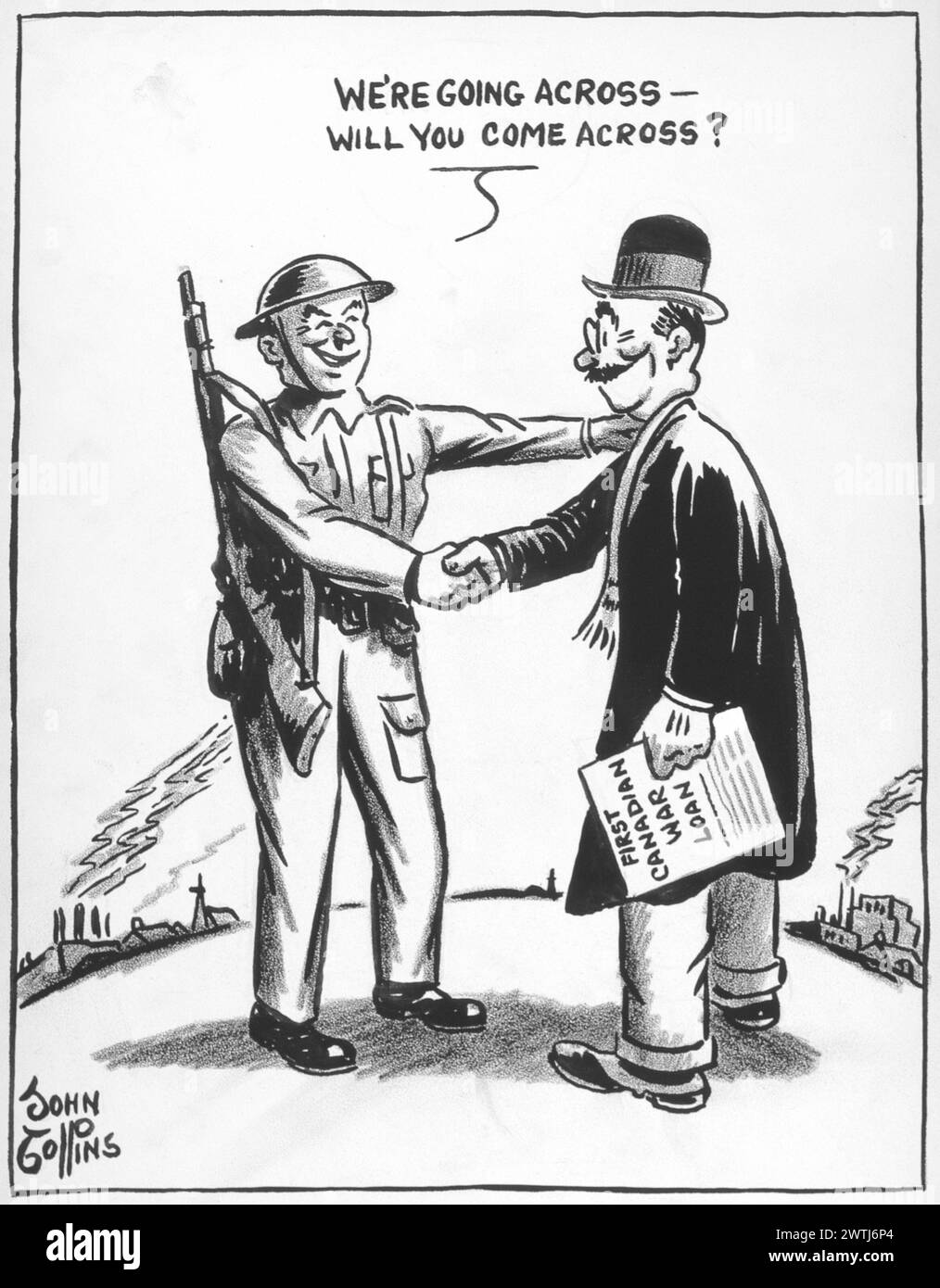 Cartoon - Ein Job für beide. John Collins (1917-2007) Stockfoto