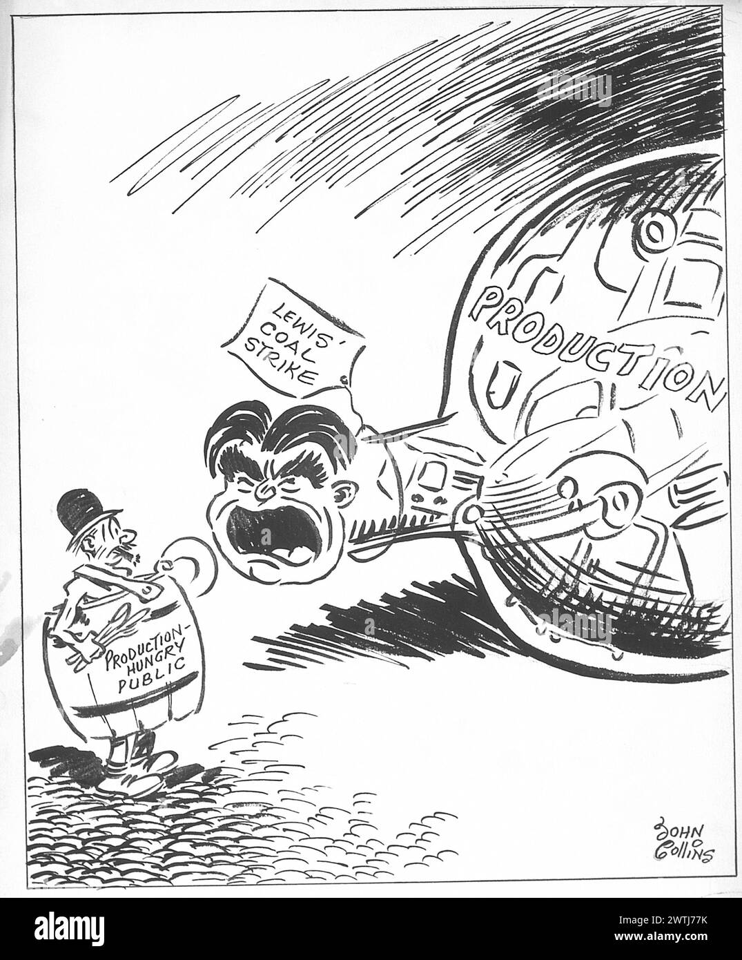 Cartoon - Der Neueste Engpass. John Collins (1917-2007) Stockfoto