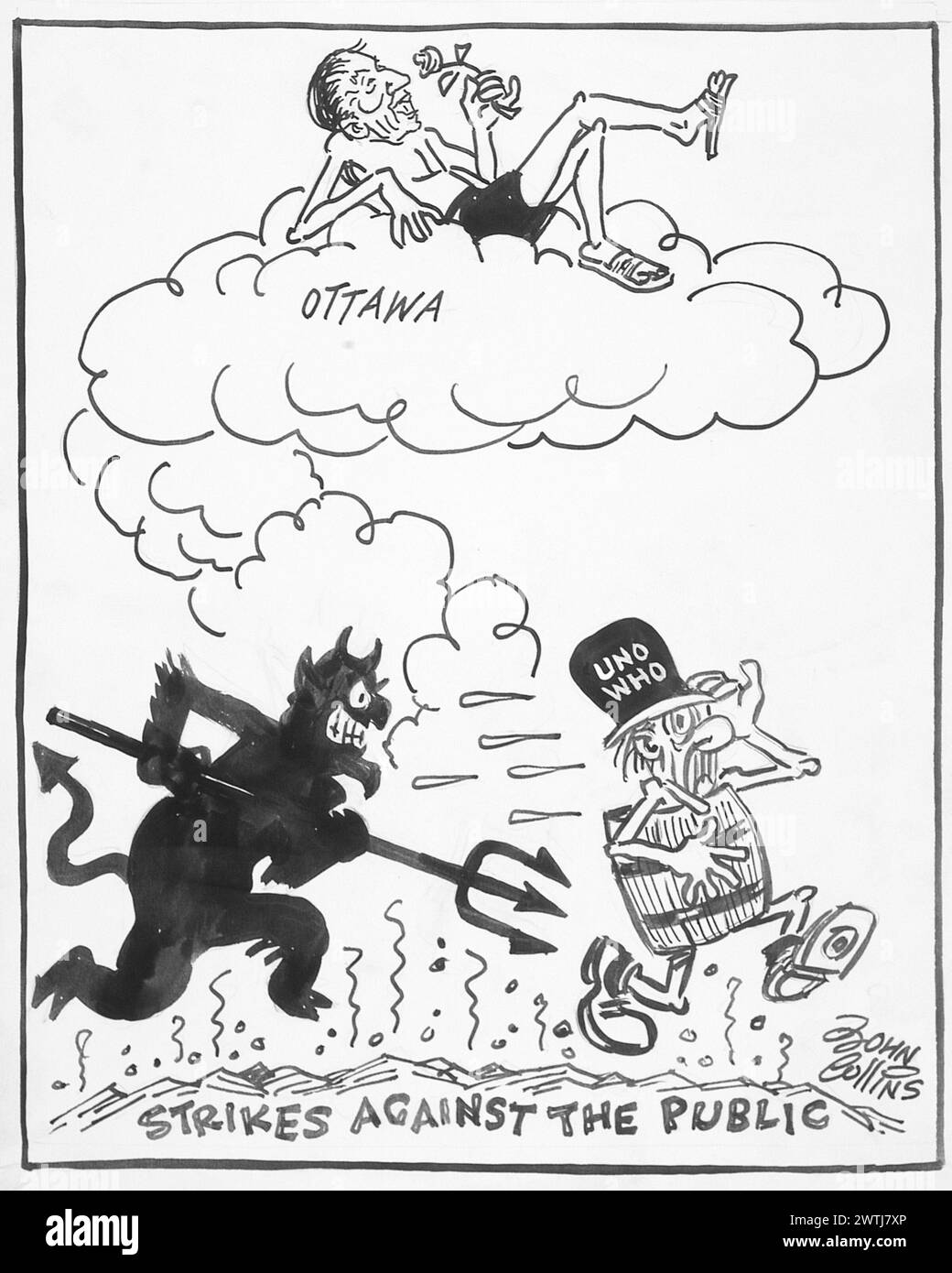 Cartoon - Hält Uns Cool. John Collins (1917-2007) Stockfoto