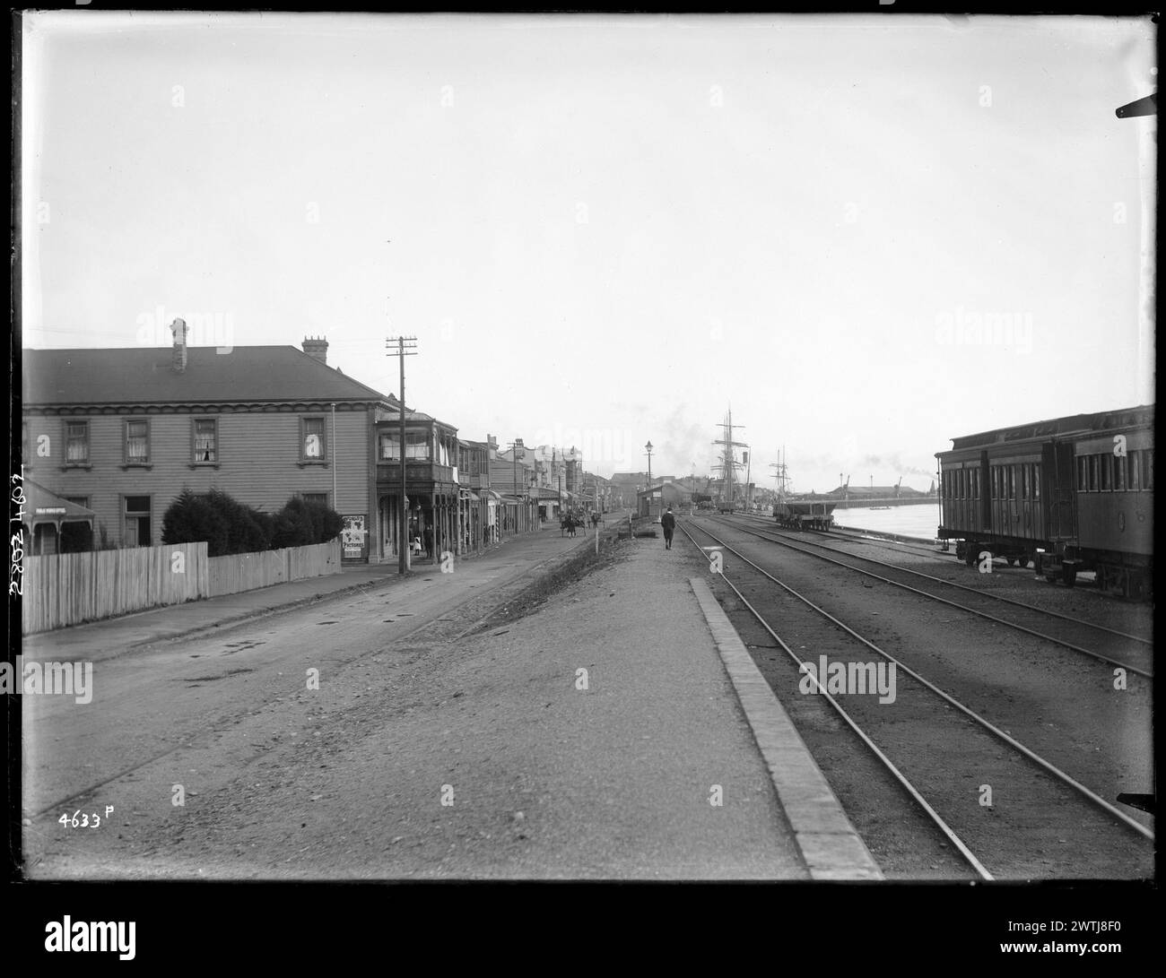 Greymouth Gelatine-Trockenplatte-negative, Schwarzweiß-negative Stockfoto