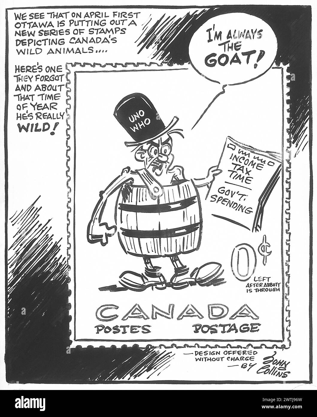 Cartoon - Das Vergessene Tier. John Collins (1917-2007) Stockfoto