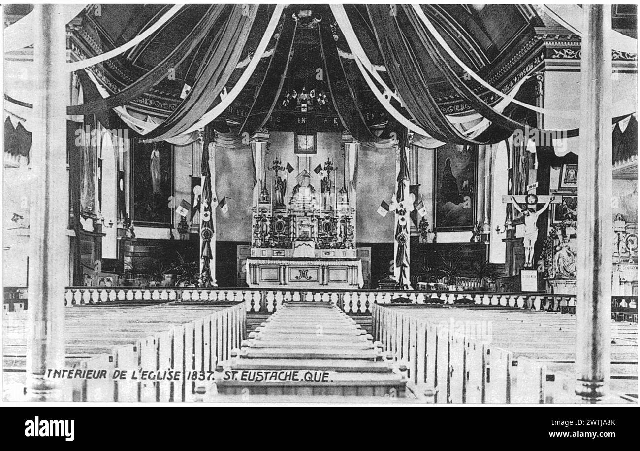 Kollotype - Inneres der Kirche, St. Eustache, QC, ca. 1910 Stockfoto Kollotype - Inneres der Kirche, St. Eustache, QC, ca. 1910 Stockfoto
