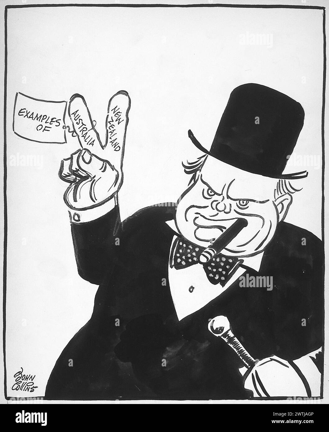 Cartoon - Ich hoffe, es bedeutet V für Stimmen. John Collins (1917-2007) Stockfoto