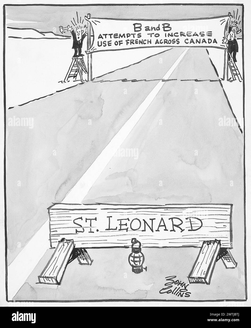 Cartoon - Zwei-Wege-Straße. John Collins (1917-2007) Stockfoto