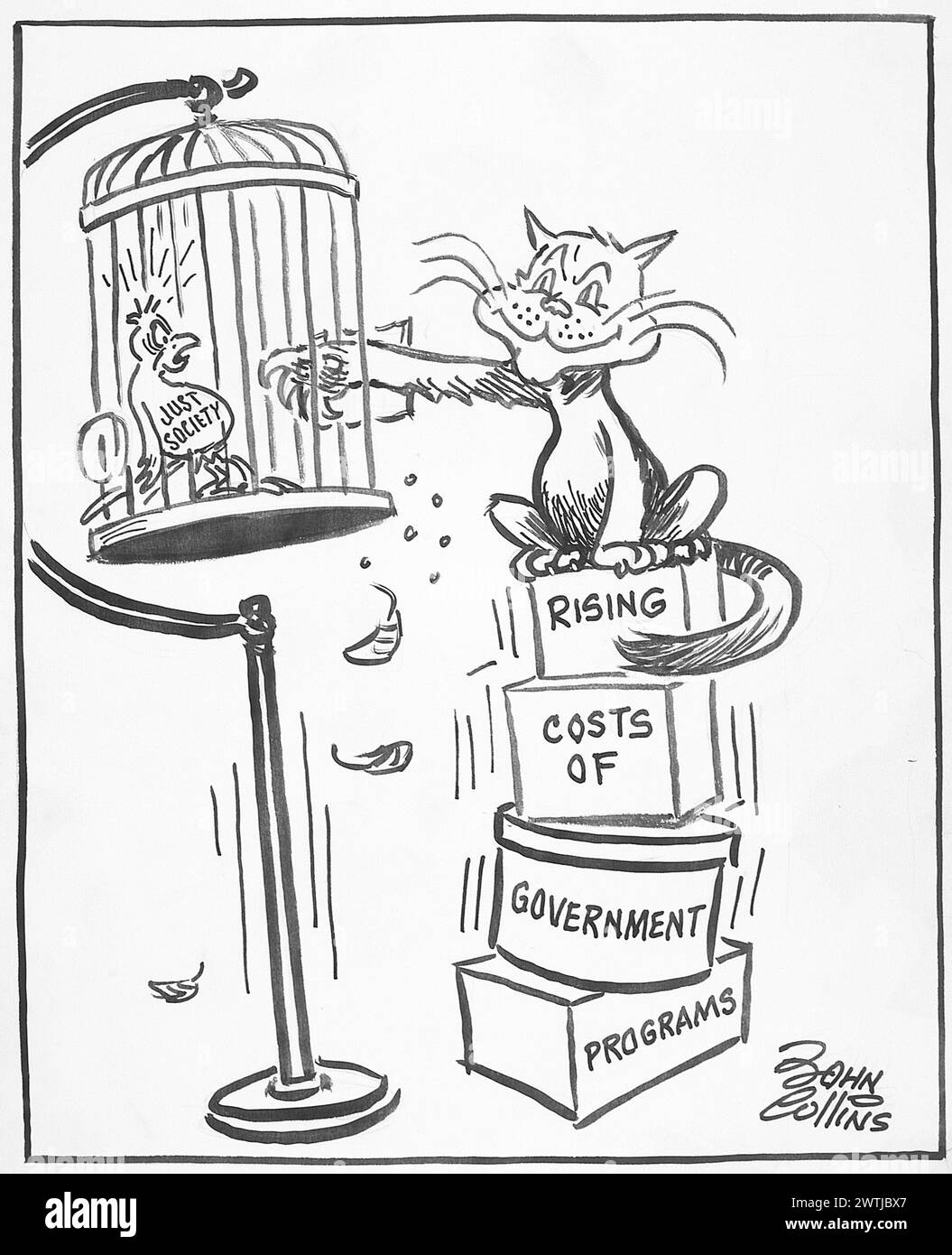 Cartoon - Ärger im P.E. T. Shop. John Collins (1917-2007) Stockfoto