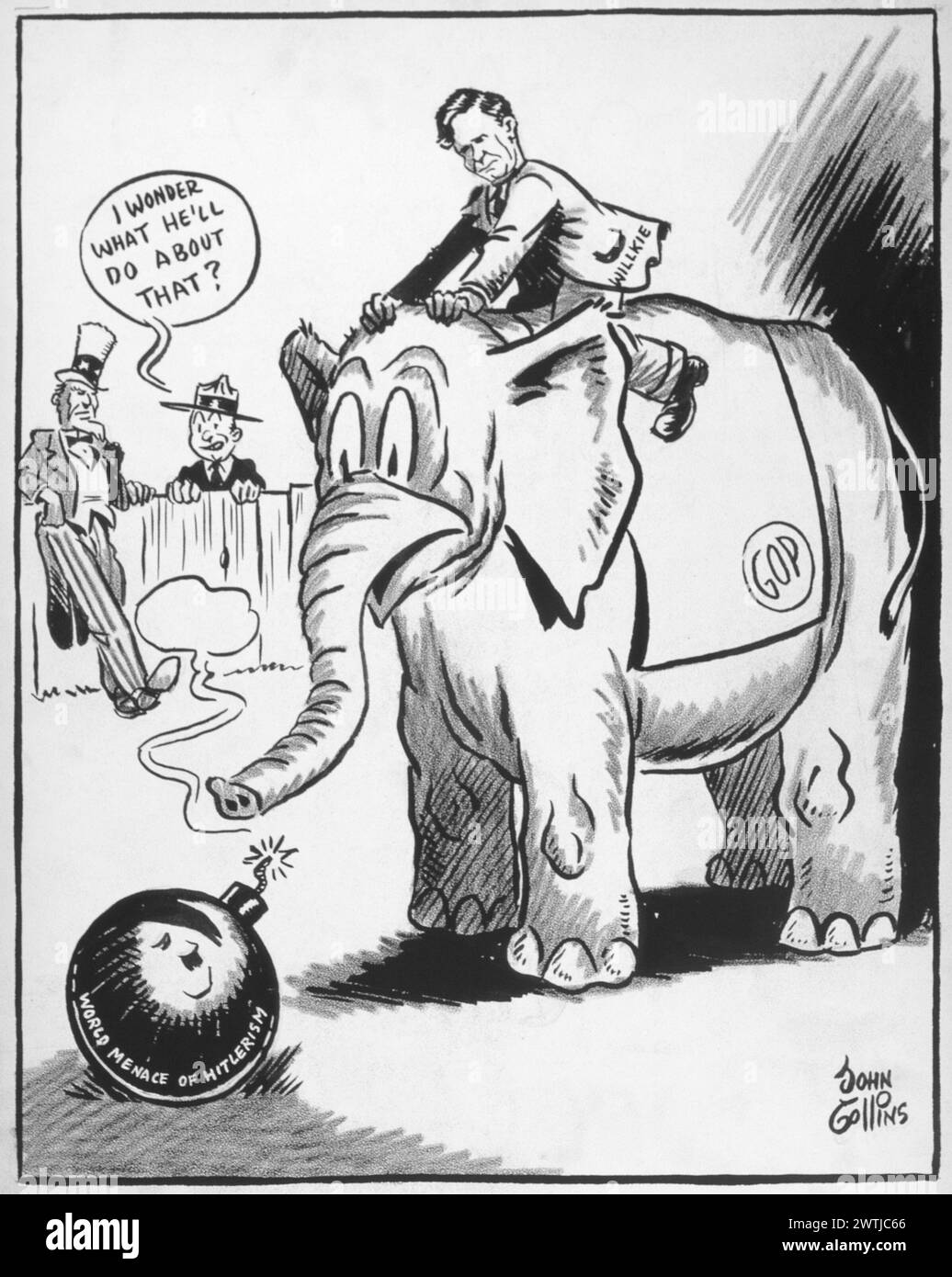 Cartoon - Elephant Boy. John Collins (1917-2007) Stockfoto