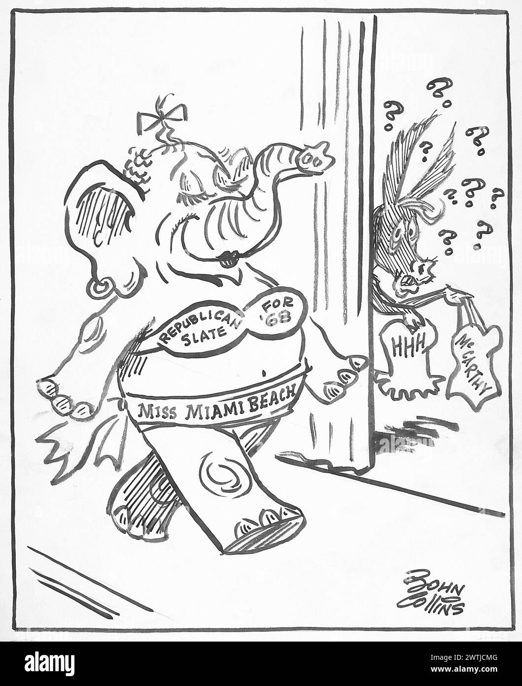 Cartoon - Miss America Contest. John Collins (1917-2007) Stockfoto