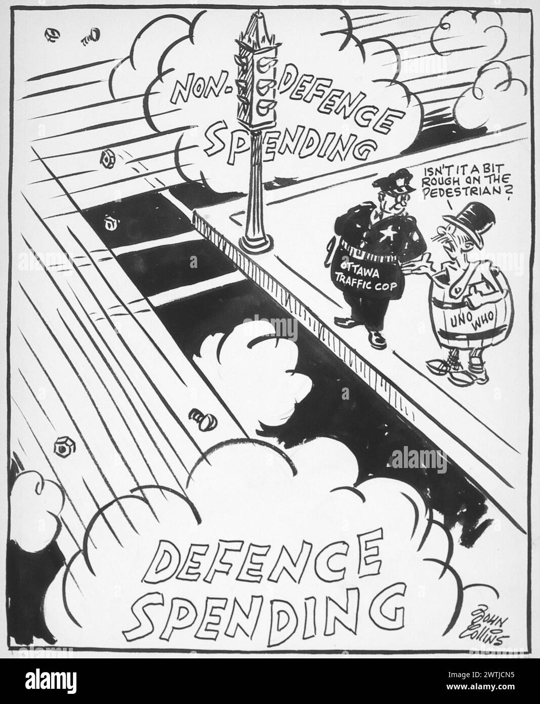 Cartoon - Versuch, beides gleichzeitig zu machen. John Collins (1917-2007) Stockfoto