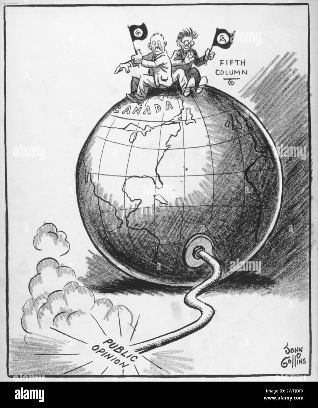 Cartoon - Nicht Mehr Schön Sitzen. John Collins (1917-2007) Stockfoto