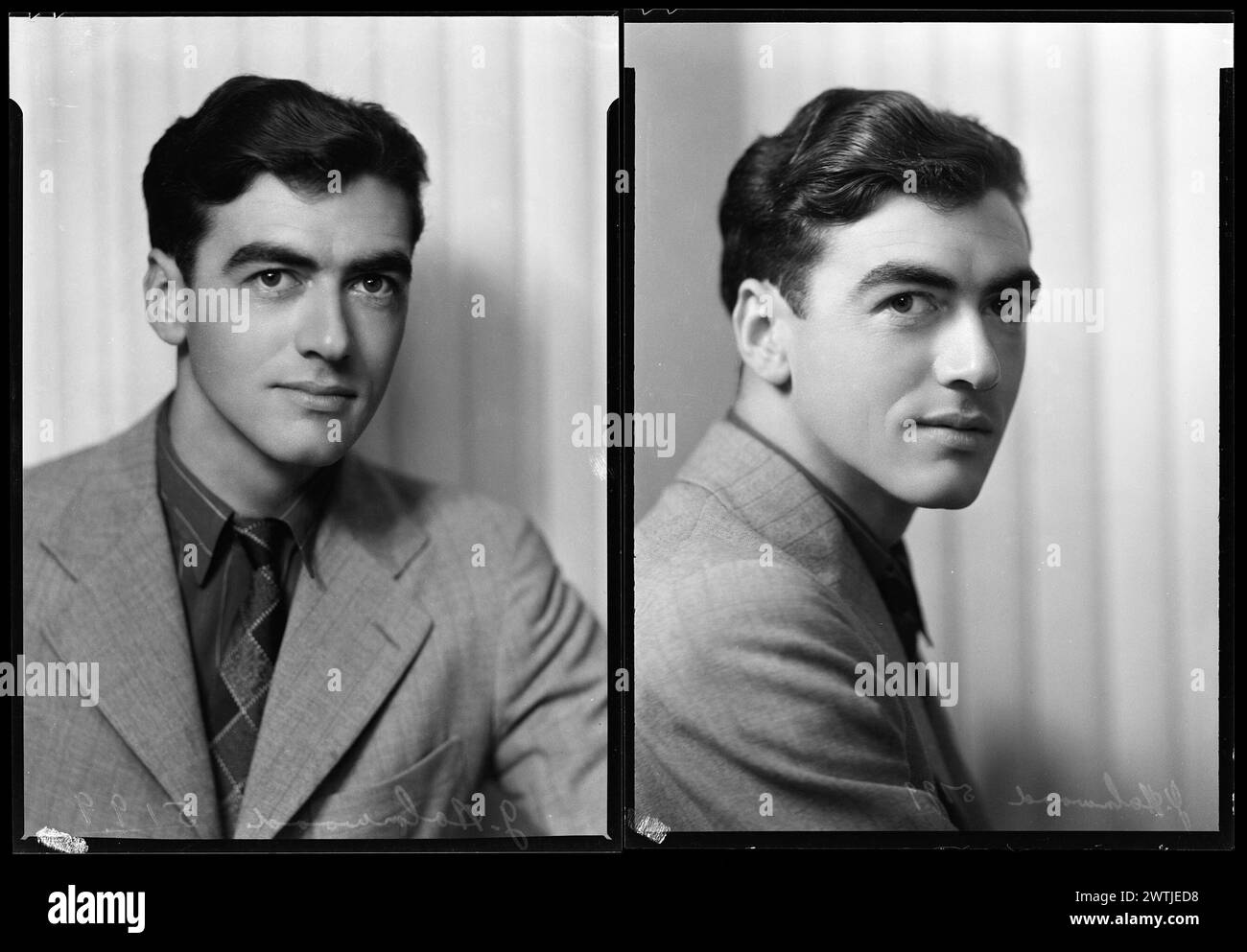 J Holmwood Schwarzweiß-negative, Studio-Porträts, Gelatine-Silber-negative Stockfoto