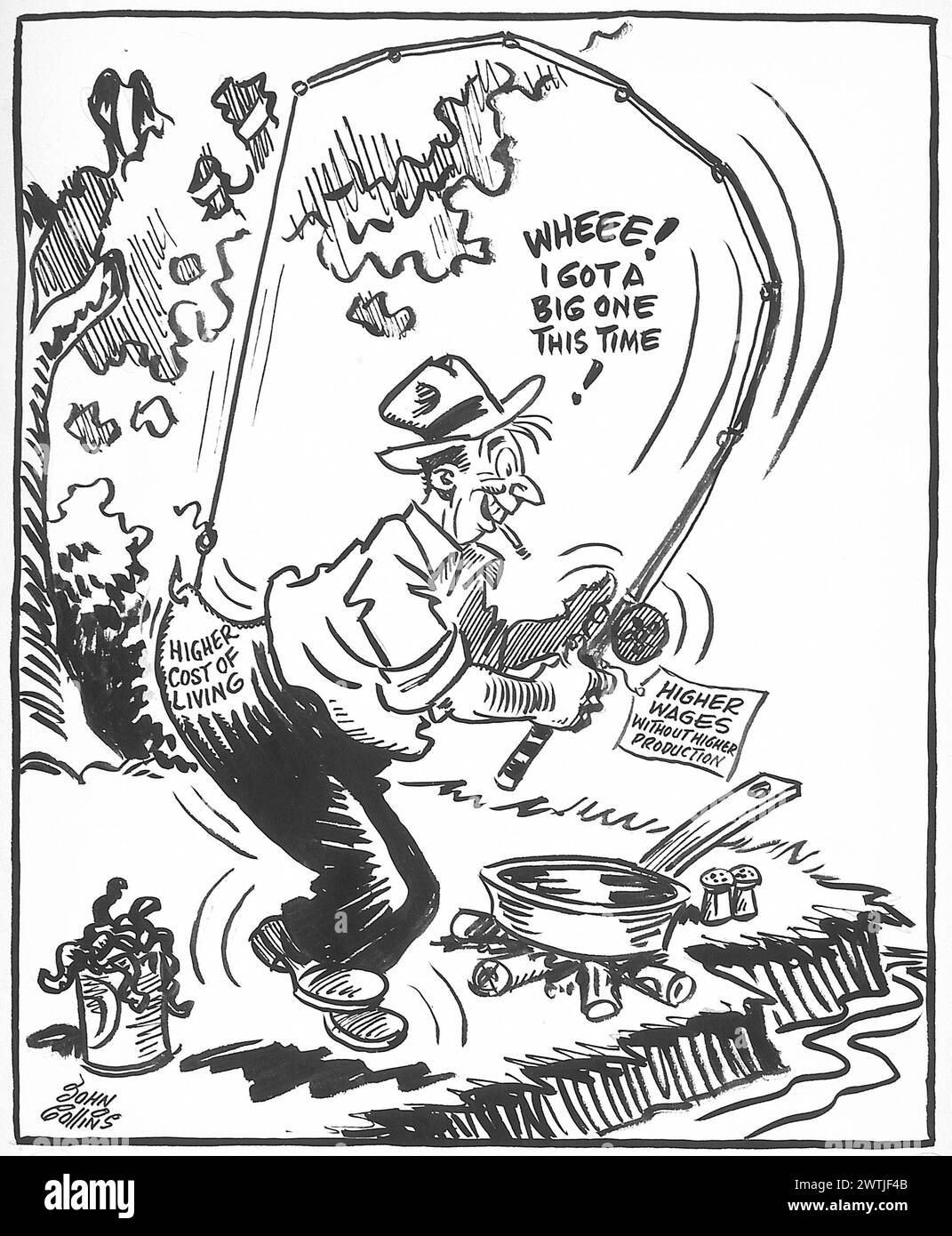 Cartoon - nichts in die Skillet. John Collins (1917-2007) Stockfoto