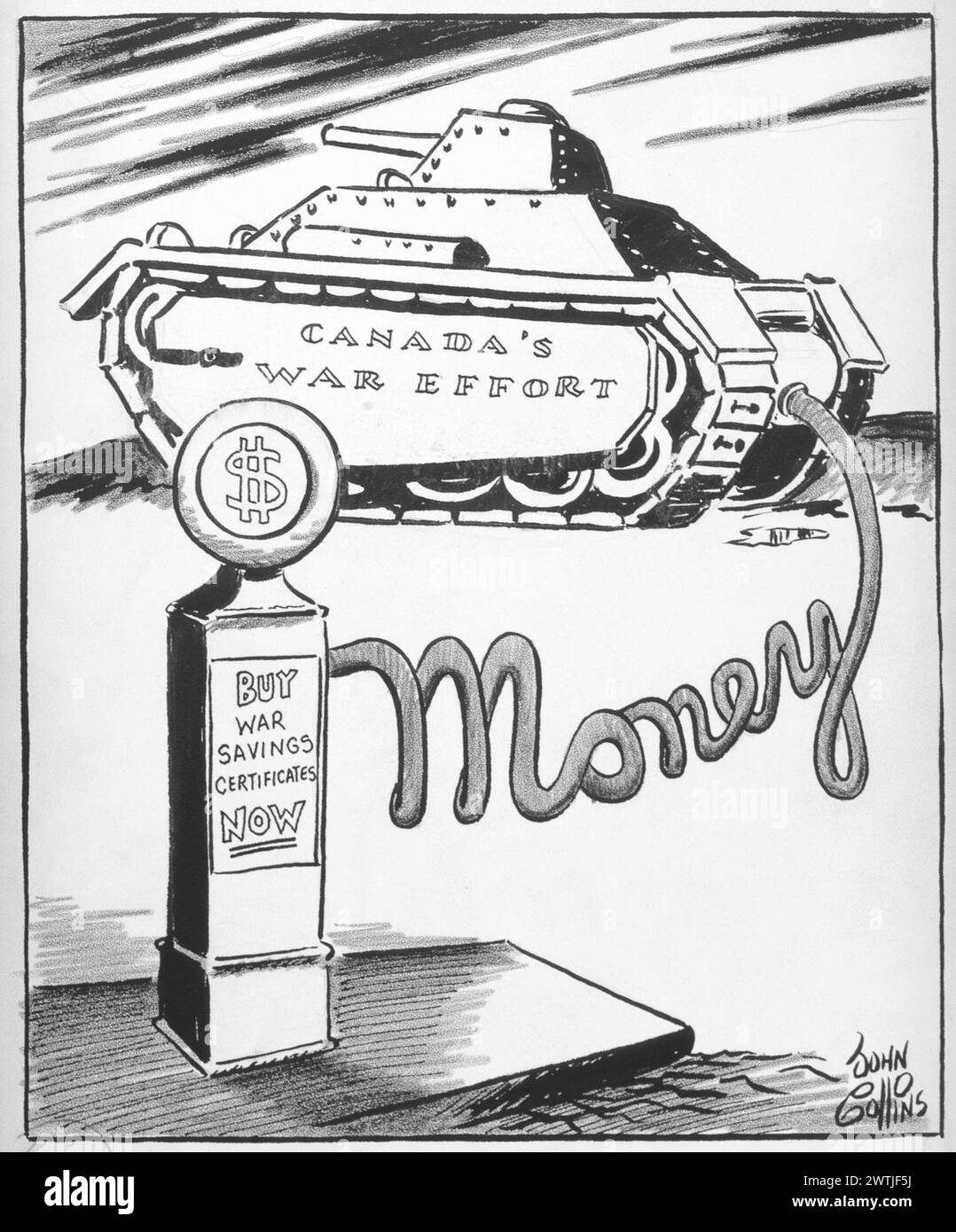 Cartoon - Was es braucht, um weiterzumachen. John Collins (1917-2007) Stockfoto