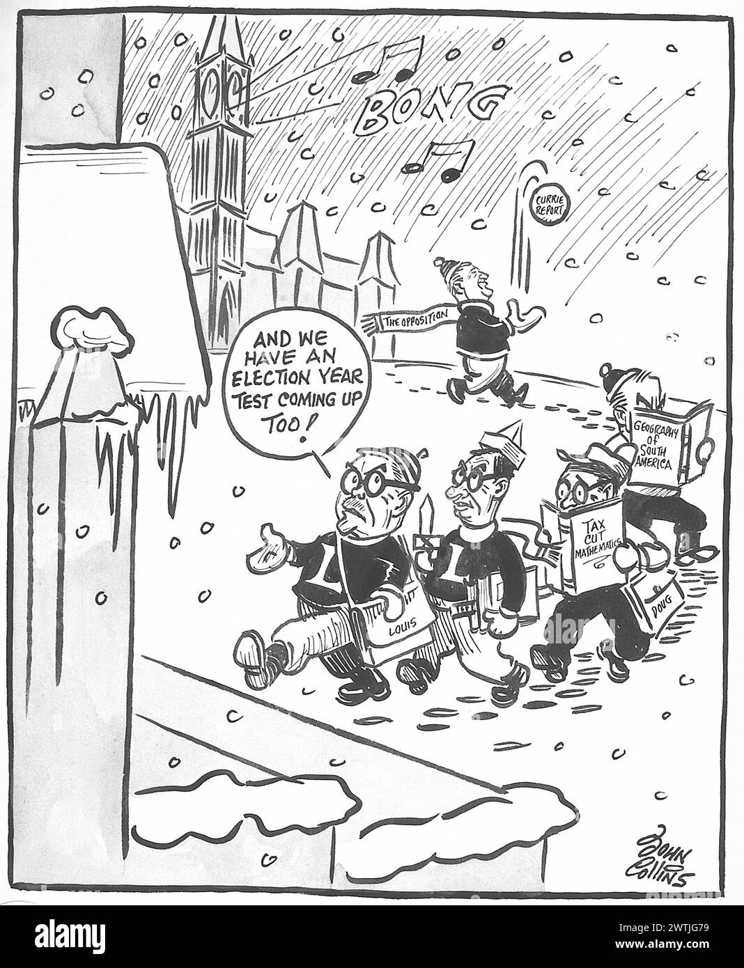 Cartoon - die Feiertage sind vorbei. John Collins (1917-2007) Stockfoto