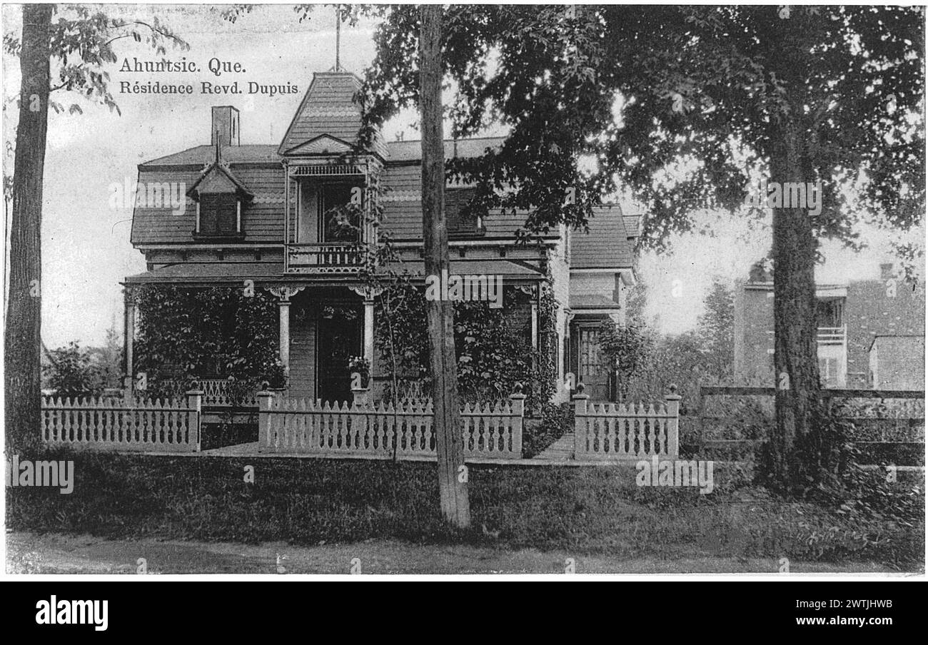 Collotype - Residenz von Reverend Dupuis, Sault au Recollets, Ahuntsic, QC, um 1890 Stockfoto