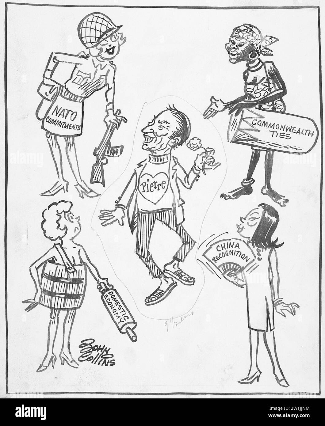 Cartoon: „Der anspruchsvollste Bachelor der Welt“. John Collins (1917-2007) Stockfoto