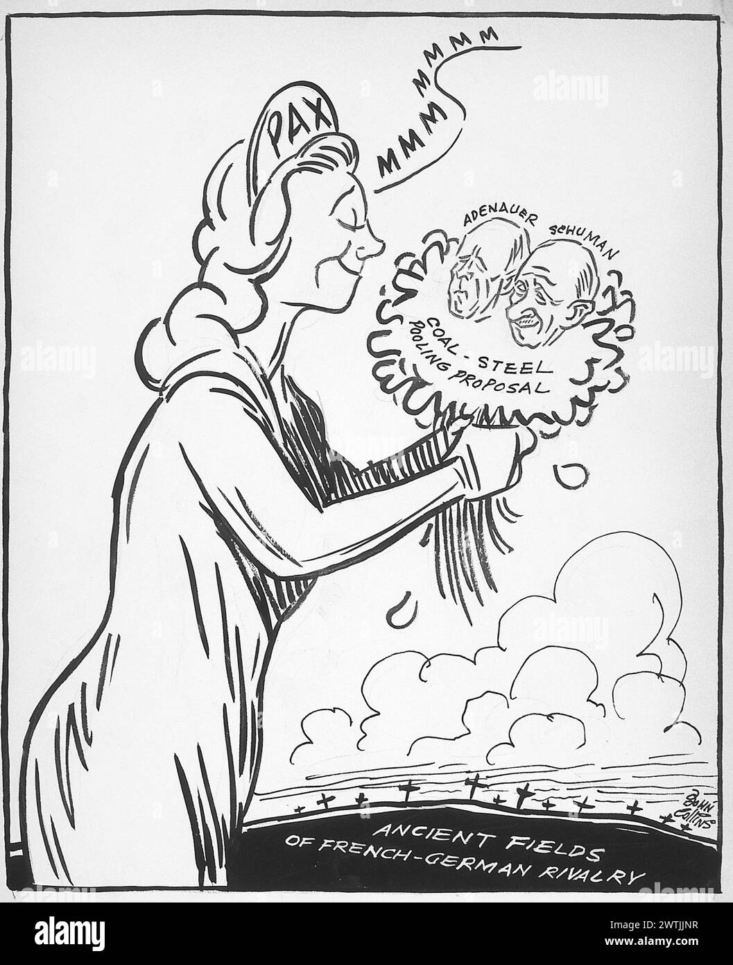 Cartoon - Maiblumen. John Collins (1917-2007) Stockfoto