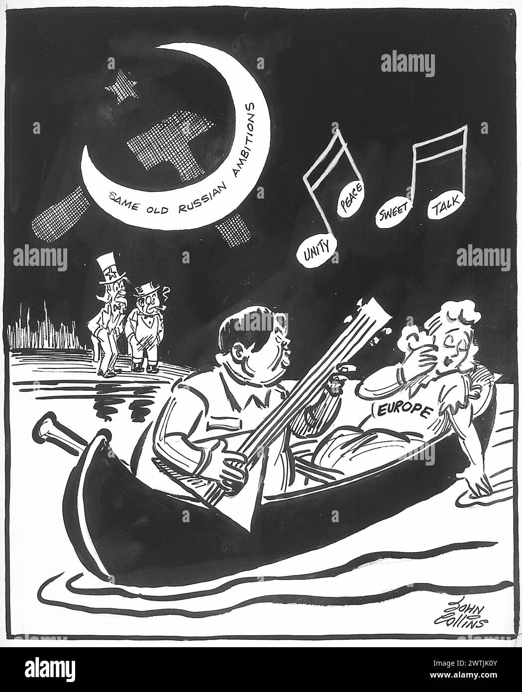 Cartoon - im Licht des silbrigen Mondes. John Collins (1917-2007) Stockfoto