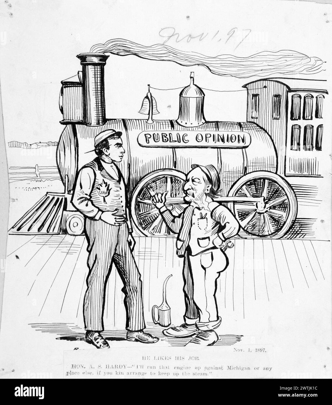 Cartoon - Er mag seinen Job Rostap (1866-1949) Stockfoto