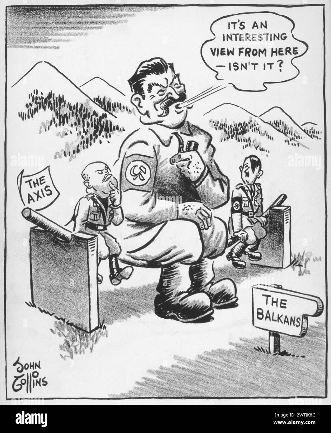 Cartoon - Two's Company. John Collins (1917-2007) Stockfoto