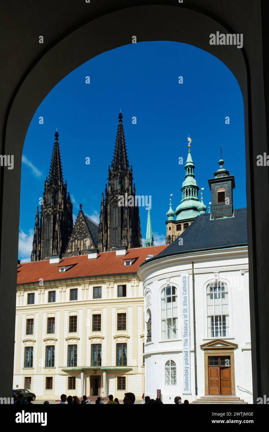 Alten königlichen Palast, St.-Veits-Dom, Prag, Tschechische Republik Stockfoto