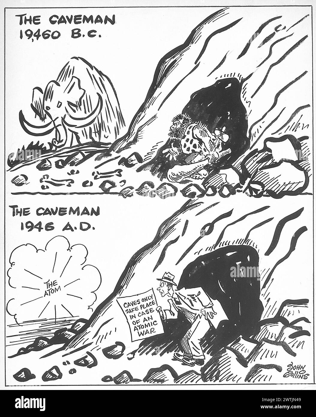 Cartoon – Fortschritt. John Collins (1917-2007) Stockfoto