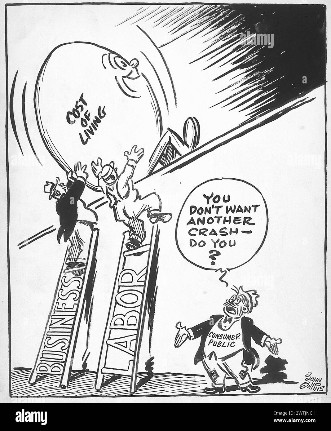 Cartoon - Erinnern Sie Sich An Humpty Dumpty. John Collins (1917-2007) Stockfoto