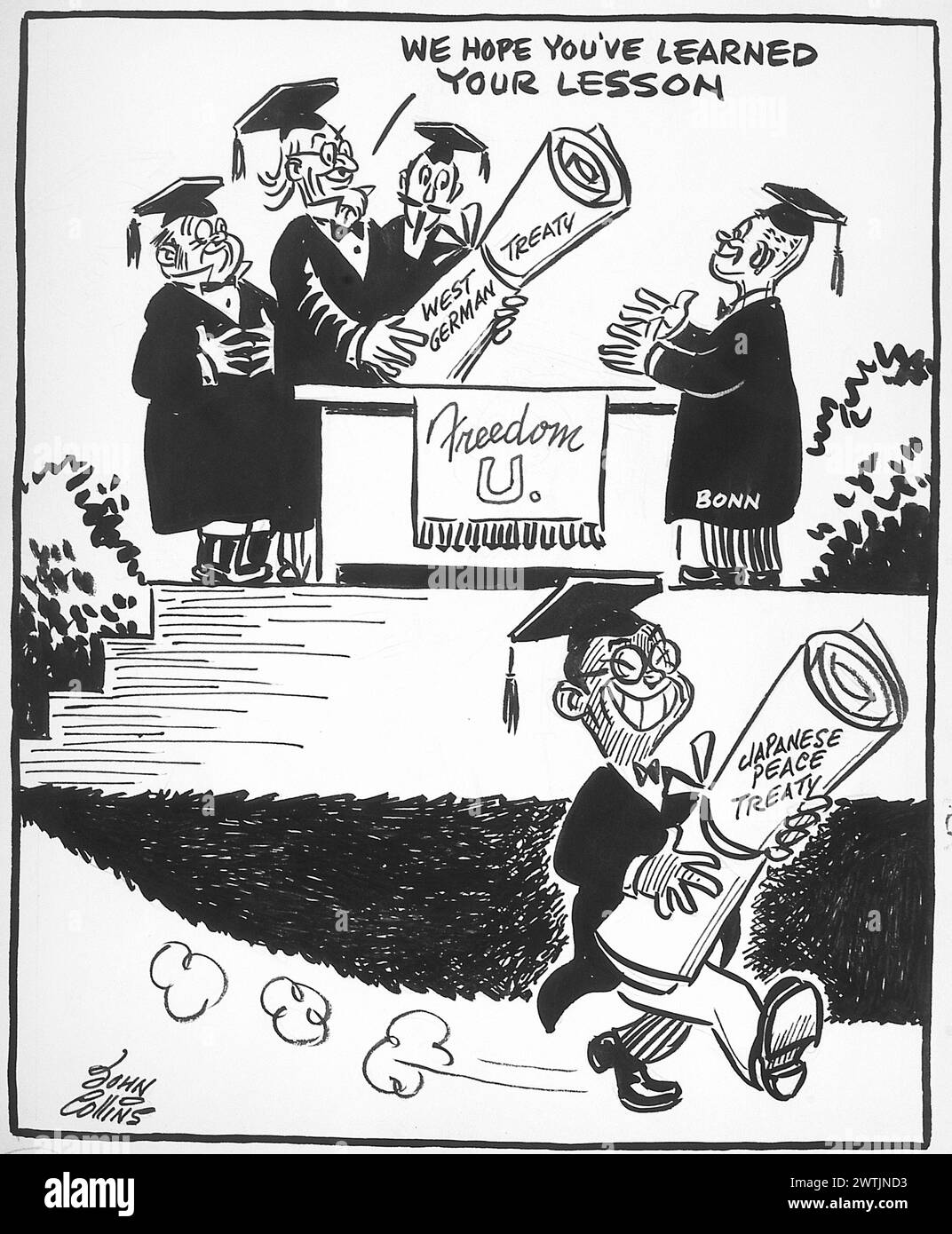 Cartoon - Abschlussklasse. John Collins (1917-2007) Stockfoto