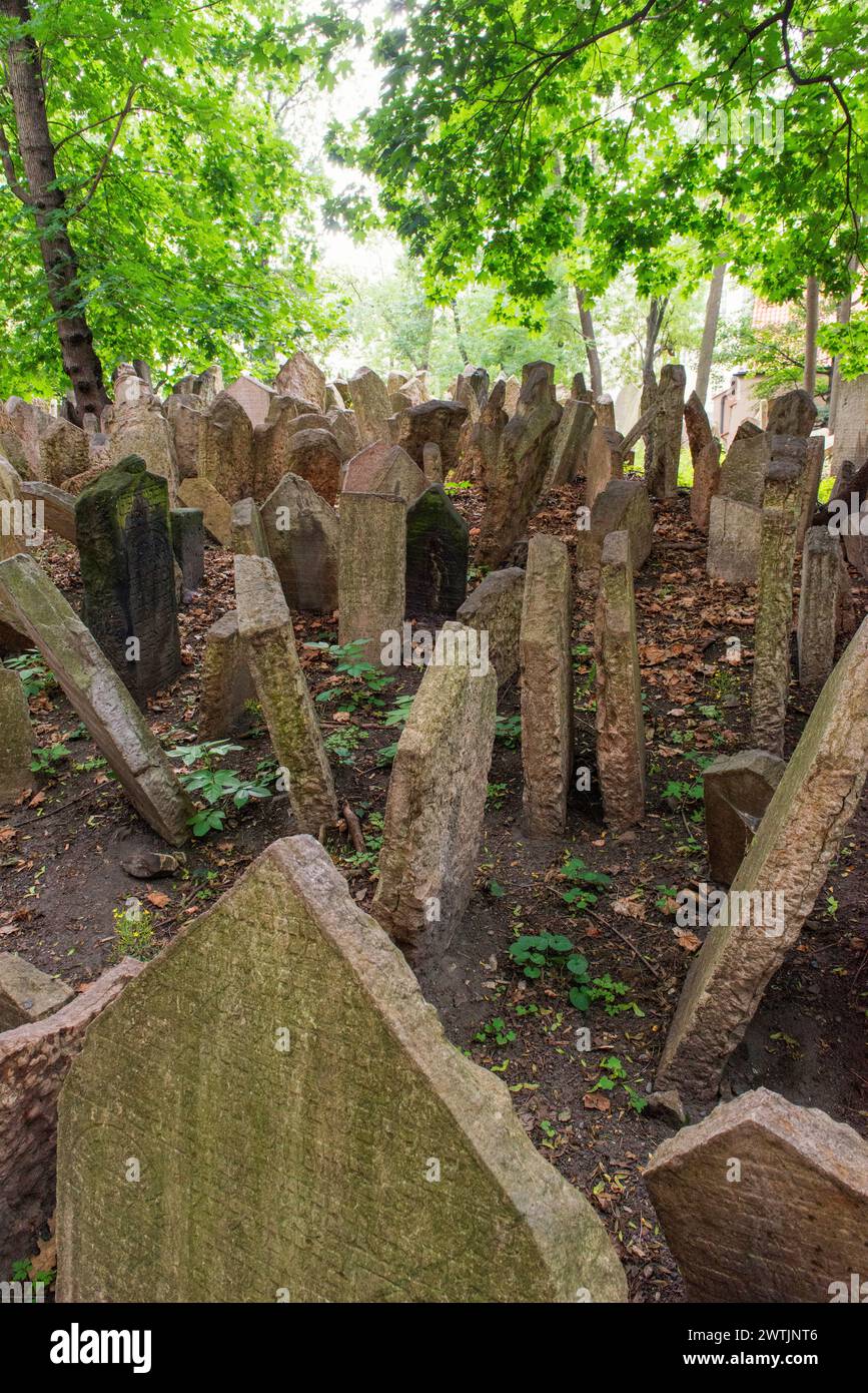 Alter jüdischer Friedhof, Judenviertel, Prag, Tschechische Republik, Stockfoto