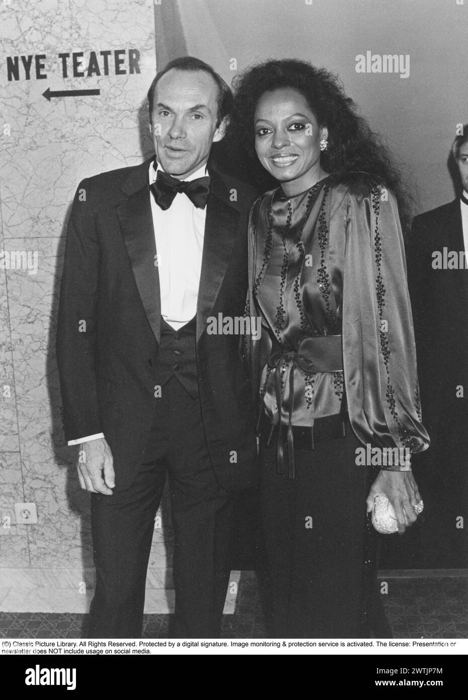 Diana Ross mit Arne Naess 1985. Sie heirateten am 1. februar 1986. Der norwegische Geschäftsmann war Diana Ross zweiter Ehemann. Sie ließen sich 2000 scheiden. Stockfoto