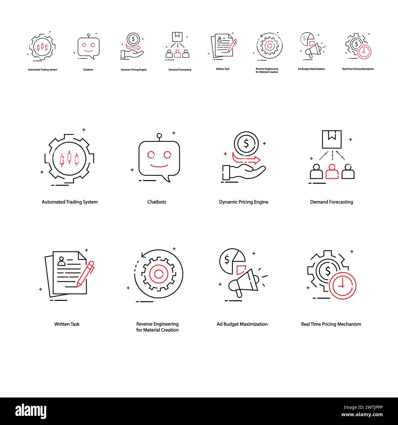 Generative AI Vector Symbol Pack mit kreativen Möglichkeiten Stock Vektor