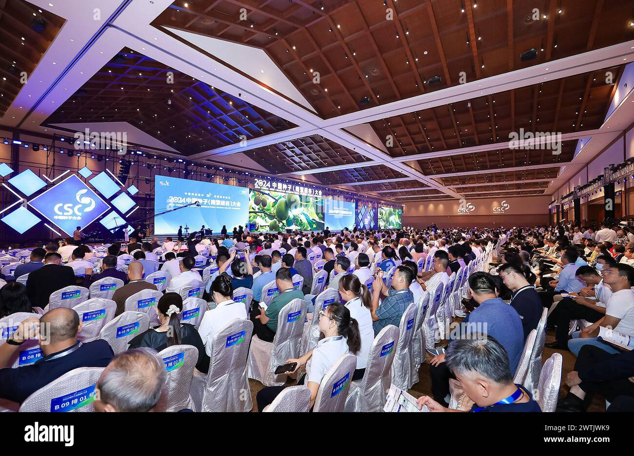 (240318) -- SANYA, 18. März 2024 (Xinhua) -- dieses Foto vom 17. März 2024 zeigt den China Seed (Nanfan Agricultural Silicon Valley) Kongress 2024 in Sanya, südchinesischer Provinz Hainan. China sammelte mehr als 530.000 landwirtschaftliche Keimplasma-Ressourcen während einer nationalen Volkszählung über diese Ressourcen, die 2023 abgeschlossen wurde, laut einer Konferenz zur Saatgutindustrie, die am Sonntag in Sanya, der südchinesischen Provinz Hainan, eröffnet wurde. „China sammelt über 530.000 neue landwirtschaftliche Keimplasmressourcen“ (Xinhua) Stockfoto