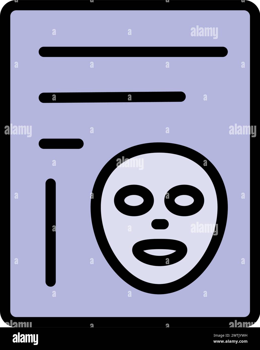 Gesichtsmaske Hautpflege, Spa Pflege. Kosmetologie, Medizin und Gesundheitswesen. Vektordarstellung in einfachem Stil. Stock Vektor