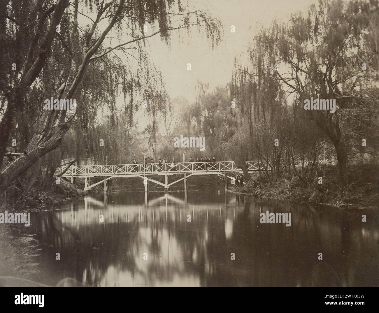 River Avon, Christchurch 3. März 1880 Fotodrucke, Albumenabzüge, Schwarzweißdrucke Stockfoto