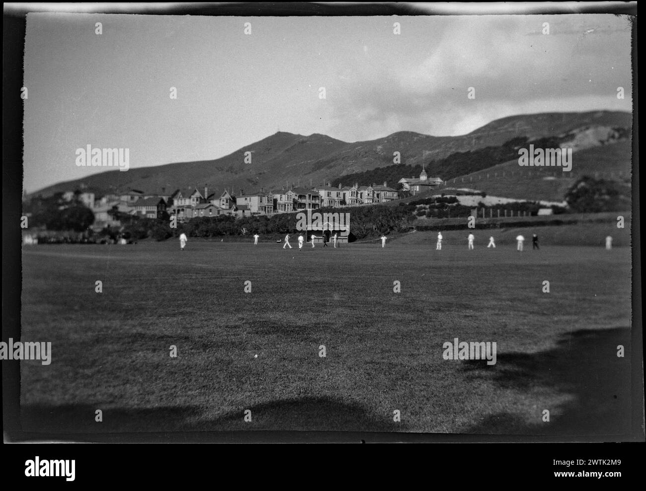 Wellington Boys College, Sportfeldnitratnegative, Schwarzweiß-negative Stockfoto