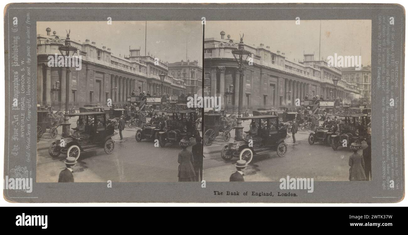 Die Bank of England, London stereoskopische Fotografien, Albumenabzüge, Schwarzweißdrucke Stockfoto