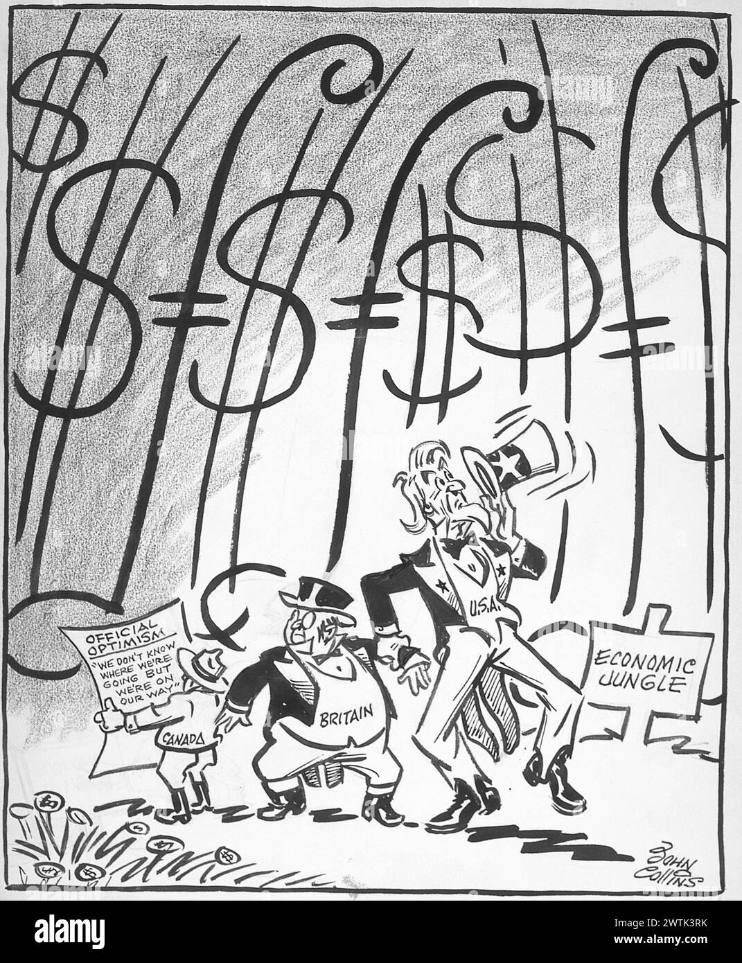 Cartoon - Babes in the Wood. John Collins (1917-2007) Stockfoto