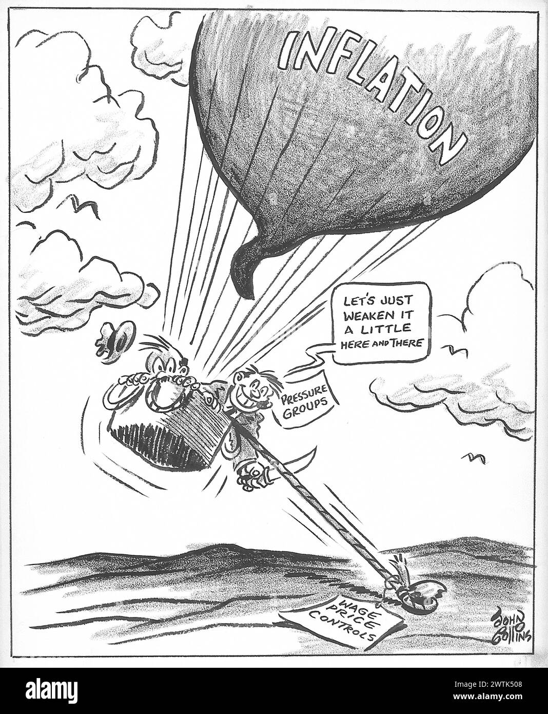 Cartoon - Riskantes Geschäft. John Collins (1917-2007) Stockfoto