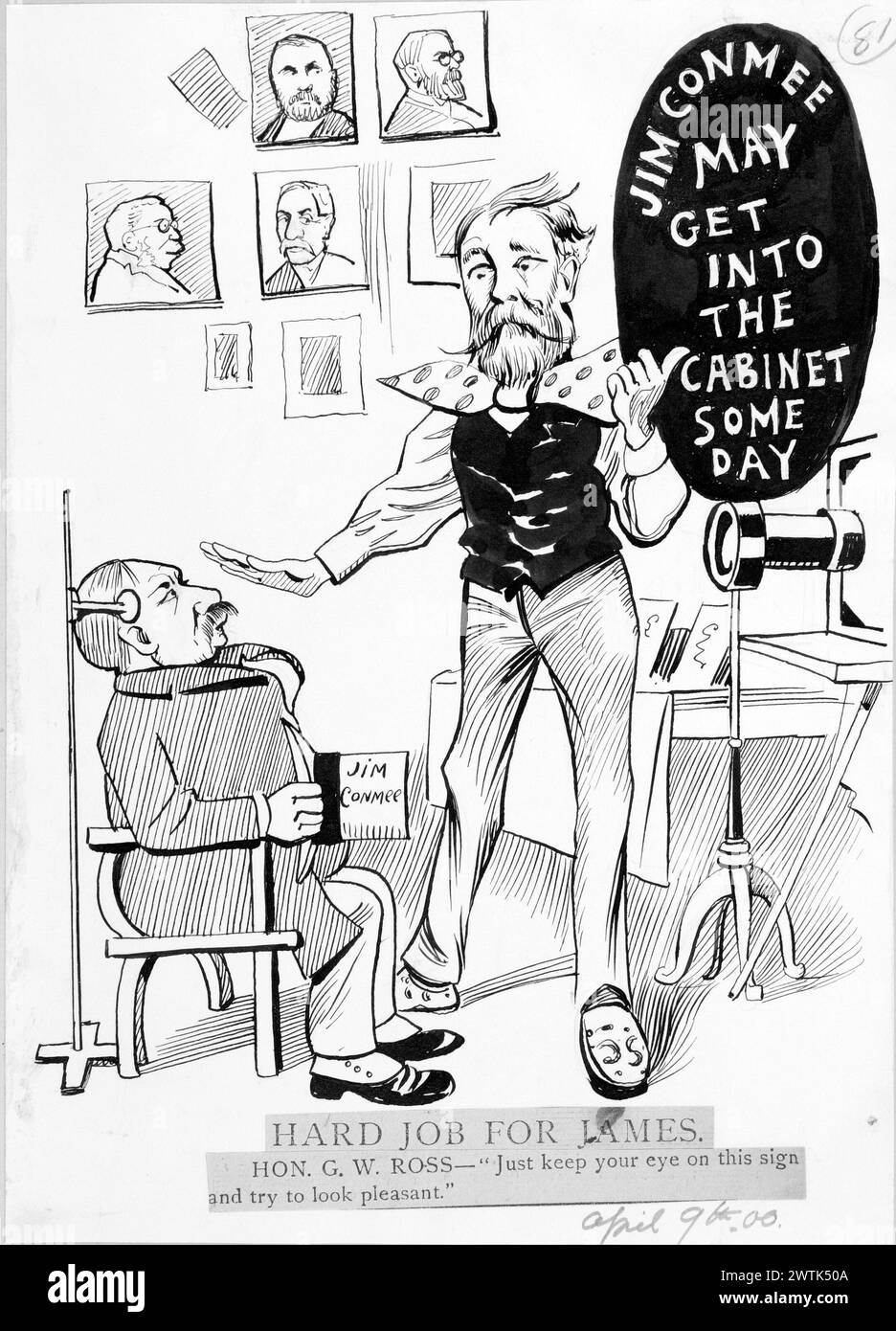 Cartoon - Hard Job für James Rostap (1866-1949) Stockfoto