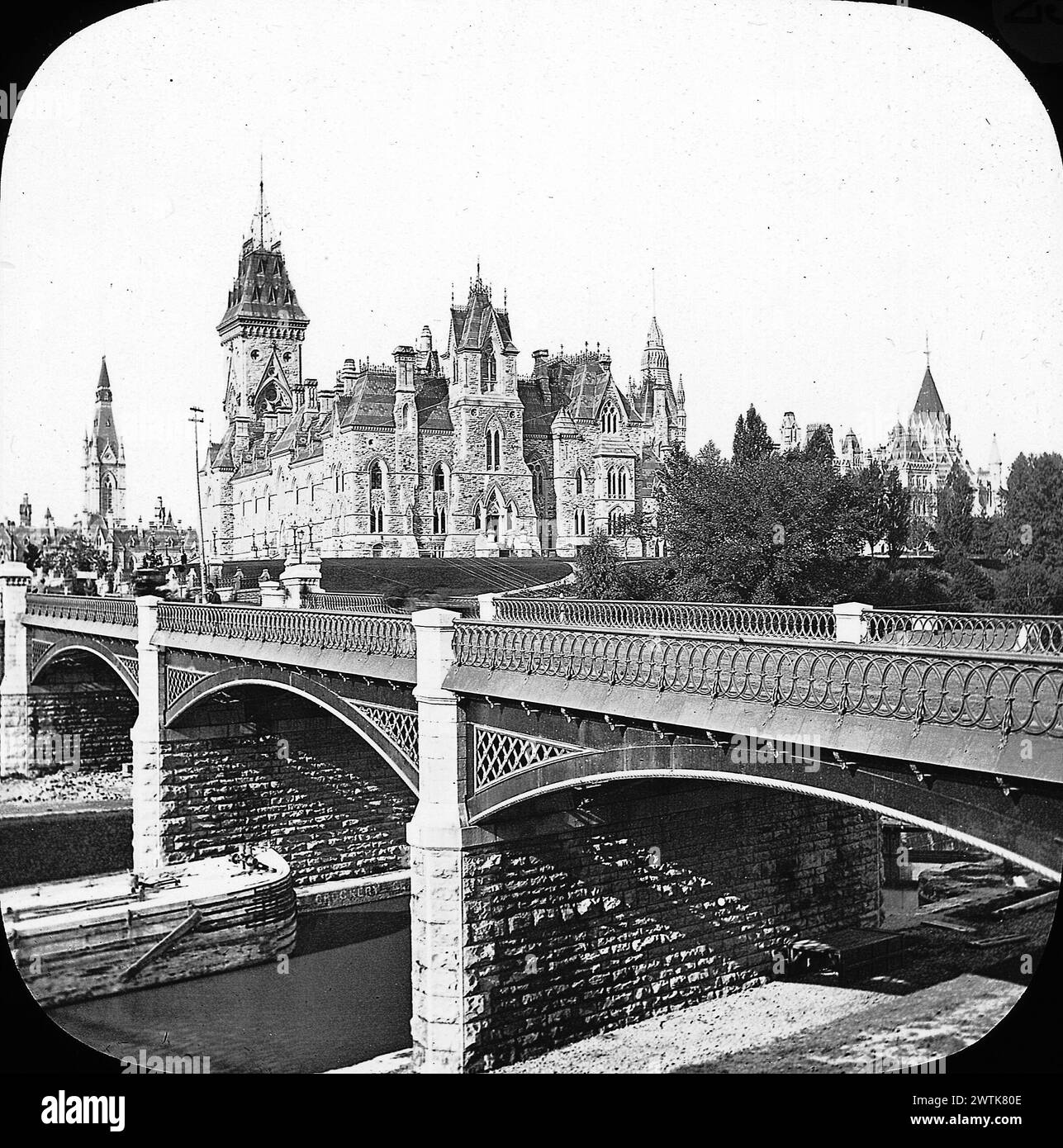 Transparenz - Blick nach Westen in Richtung Parliament Hill, Ottawa, ON, um 1895 Stockfoto