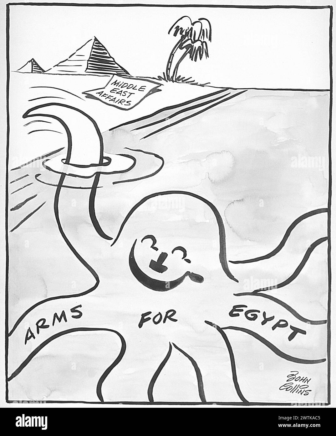 Cartoon - Oktopus im Nil. John Collins (1917-2007) Stockfoto