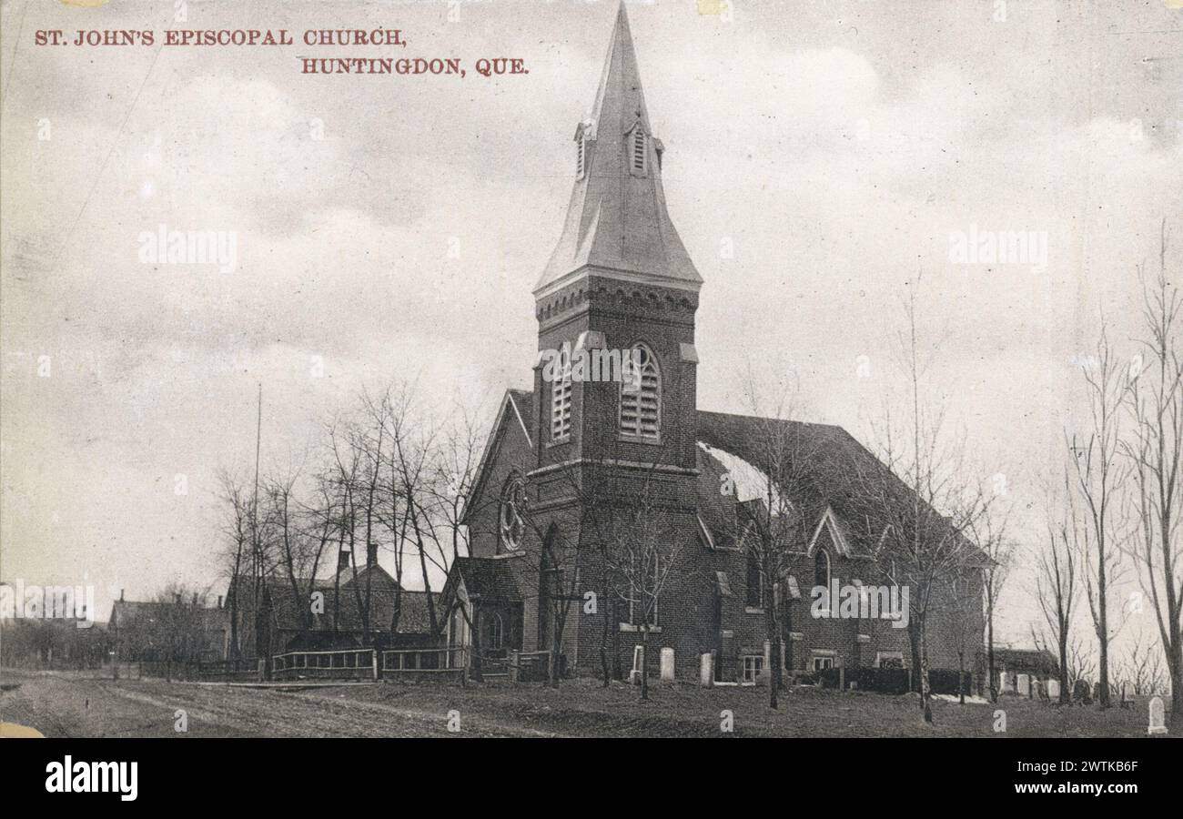 Kollotyp - St.. John's Episcopal Church, Huntingdon, QC, um 1910 Stockfoto