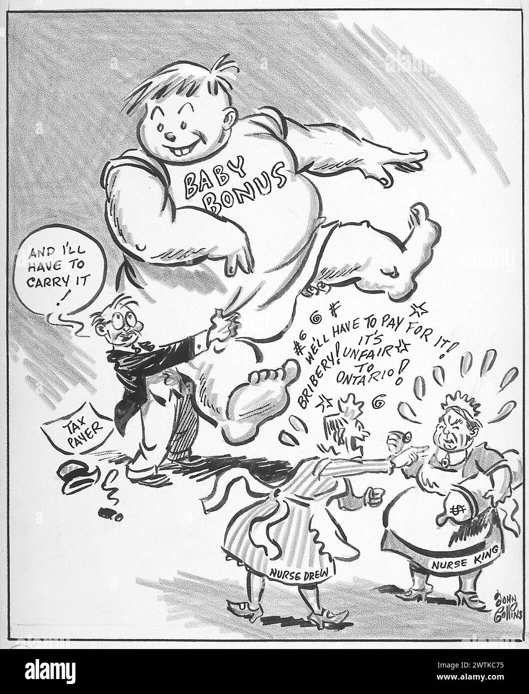 Cartoon - Baby Talk. John Collins (1917-2007) Stockfoto